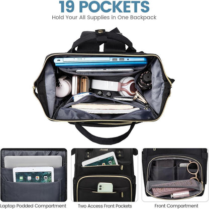 Damen Rucksack Wasserdicht Laptop 15,6 Zoll Groß Backpack