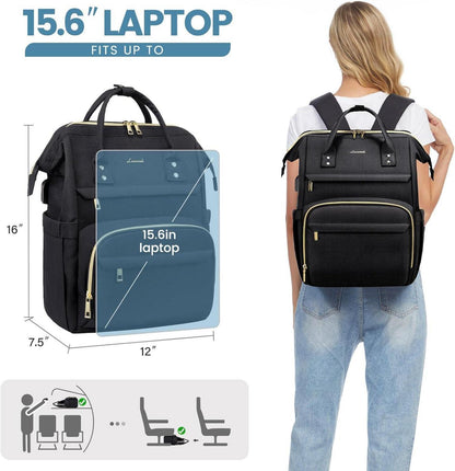 Wasserdichter Damen Laptop Rucksack 15,6 Zoll Groß Backpack Uni Büro
