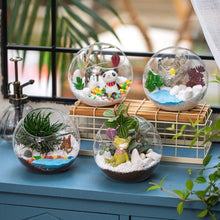 Glas Terrarium Mini 10cm 4 Stück Tisch Vase Sukkulente