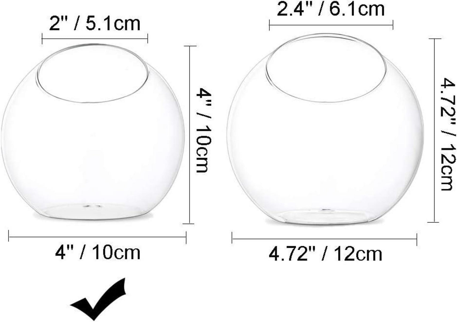 Mini Glas Terrarium Set 10cm 4er Pack Tisch Deko Sukkulenten Kaktus