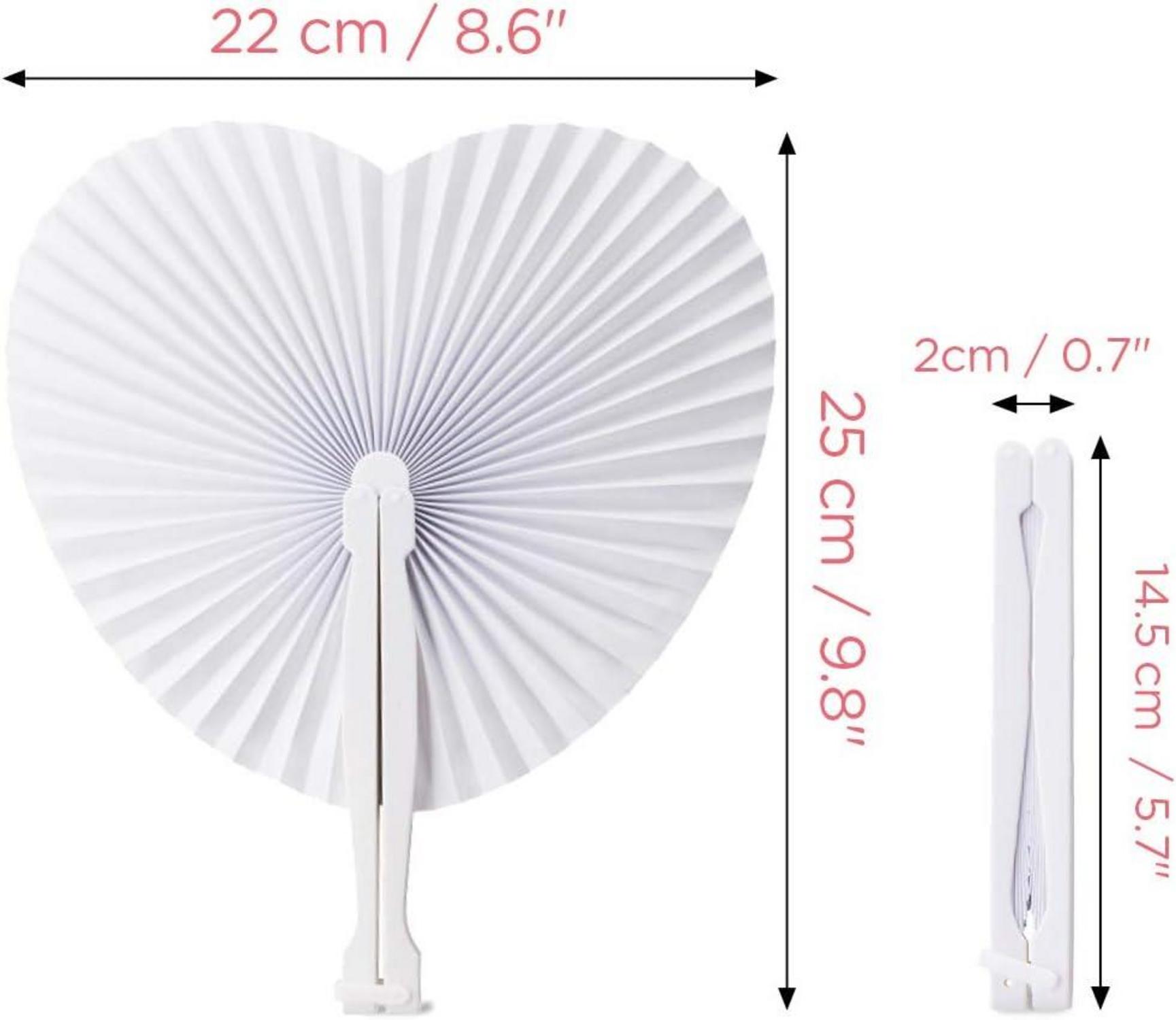 24er Pack Weiße Handfächer Hochzeit Deko Party Accessoires