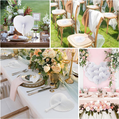 ZOOI Fächer Hochzeit - Handfächer Weiß 24er Pack - Party Deko Wedding