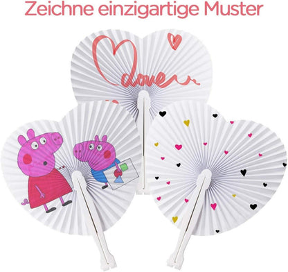 24er Pack Handfächer Hochzeit Weiß Papierfächer Deko Party Fecher