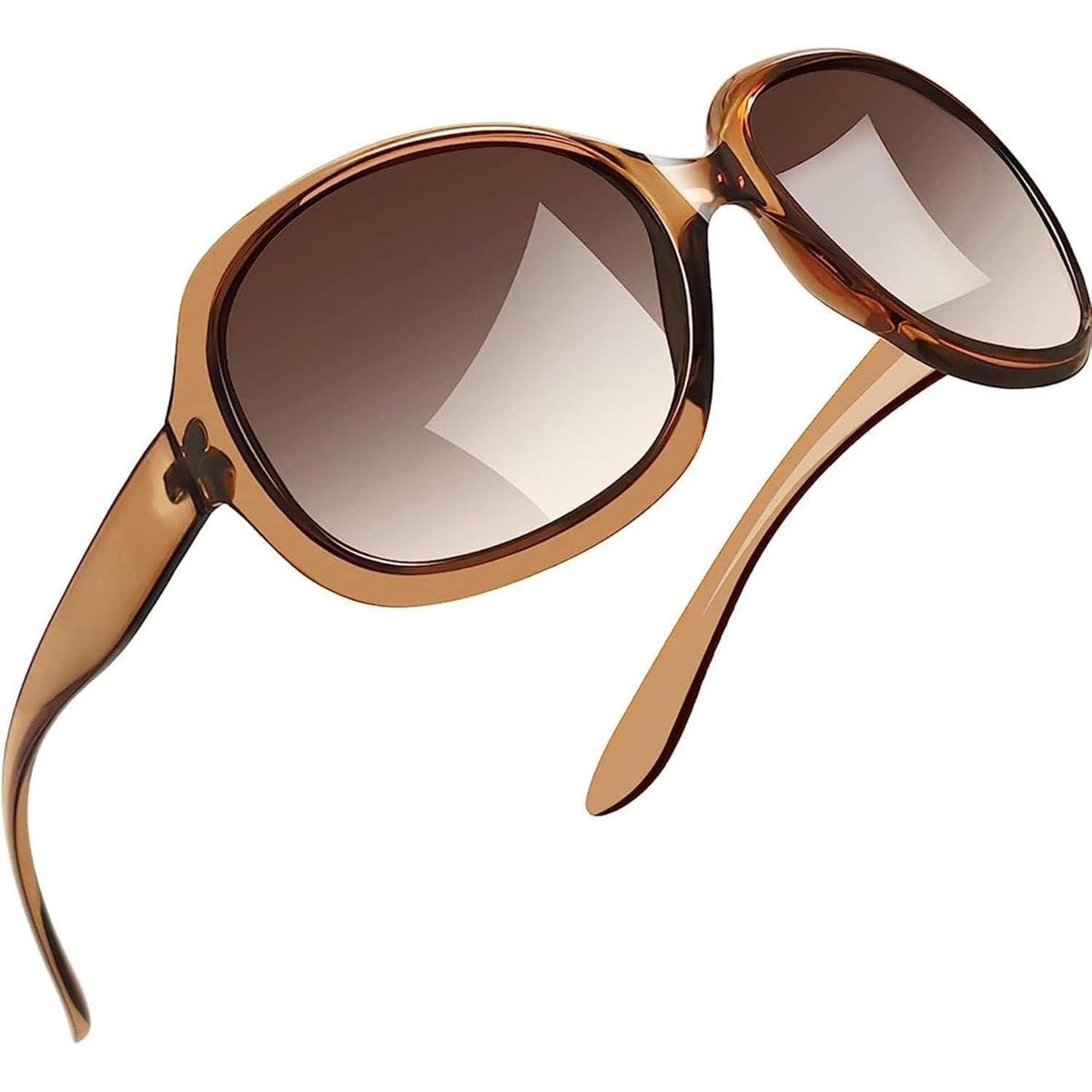 Übergroße Damen Sonnenbrille polarisiert UV400 Braun