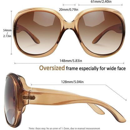 Übergroße Damen Sonnenbrille polarisiert UV400 Braun