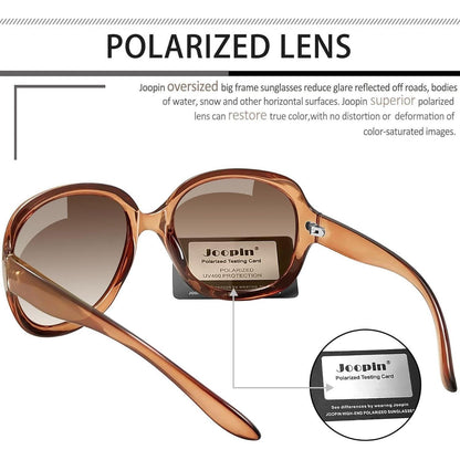 Übergroße Damen Sonnenbrille polarisiert UV400 Braun