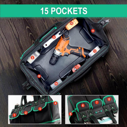 AIRAJ Elektriker Werkzeugtasche 40cm Schultergurt Wasserdicht Oxford-Gewebe