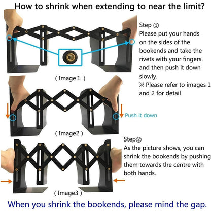 Qualsen Verstellbare Metall Buchstütze für Bücherregal