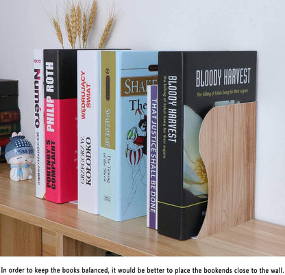 Qualsen Verstellbare Buchstützen Metall Kinder Bücherhalter Bookends Holzimitat