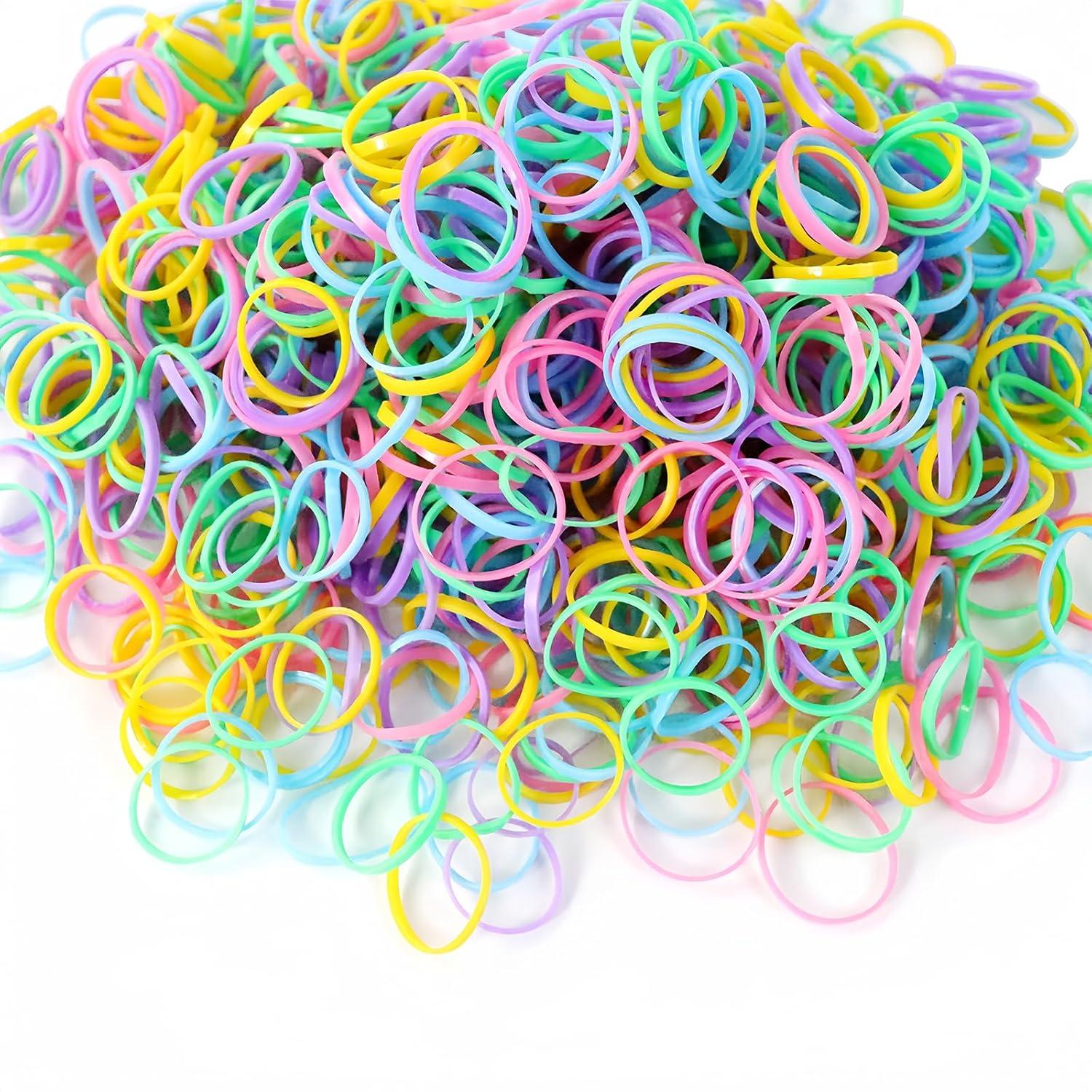 1000 Stück Mini Haargummis Mehrfarbig Elastic Hair Ties