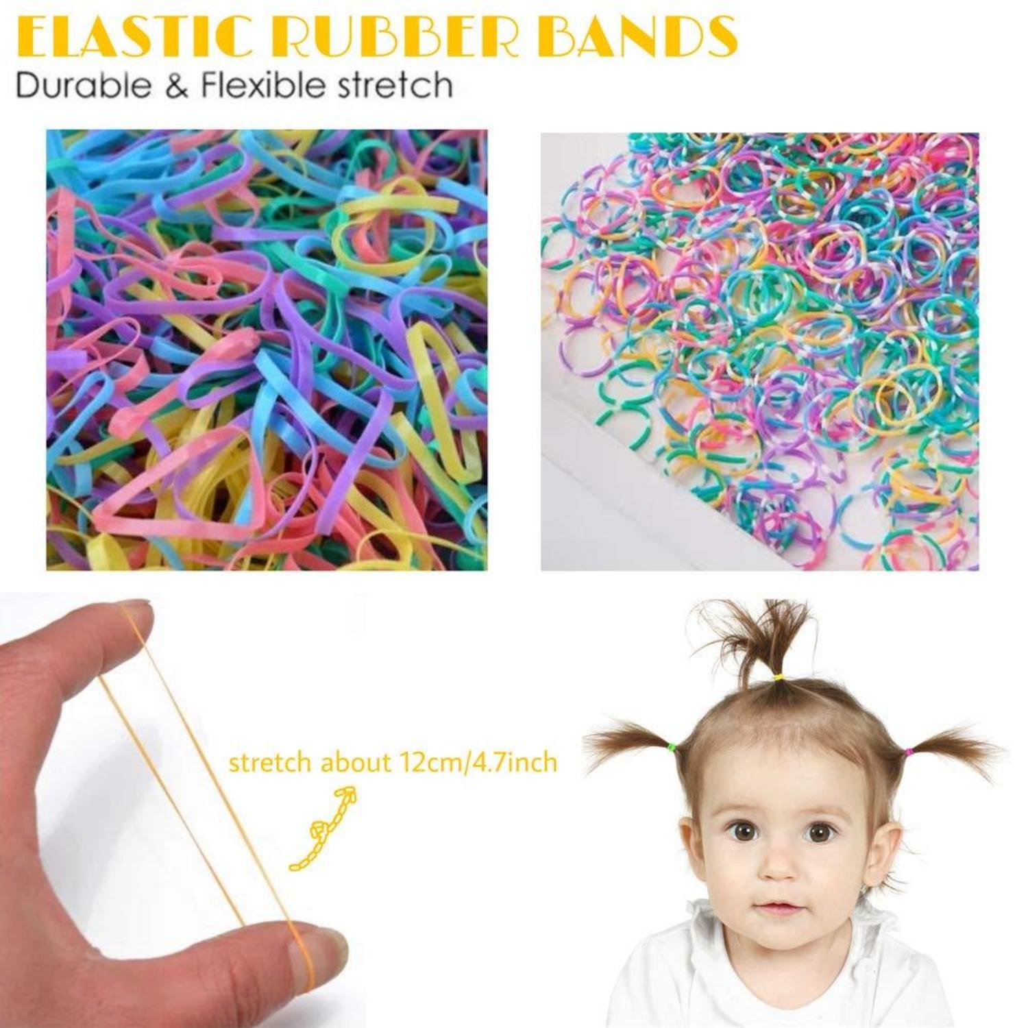 Mini Haargummis 1000 Stück Mehrfarbig Gummi Haarband Kinder Damen