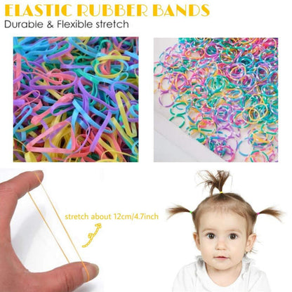 Mini Haargummis 1000 Stück Mehrfarbig Gummi Haarband Kinder Damen