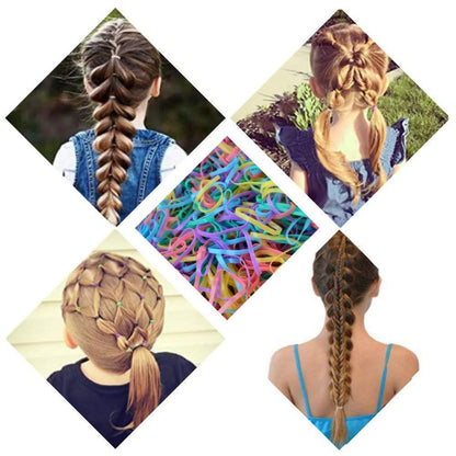 1000 Mini Haargummis Mehrfarbig Mädchen Haarband Elastic Hair Ties