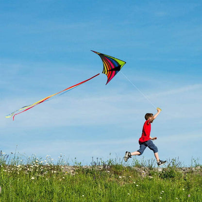 Bunter Delta Drachen für Kinder und Erwachsene, einfacher Flug, 300 Fuß Schnur