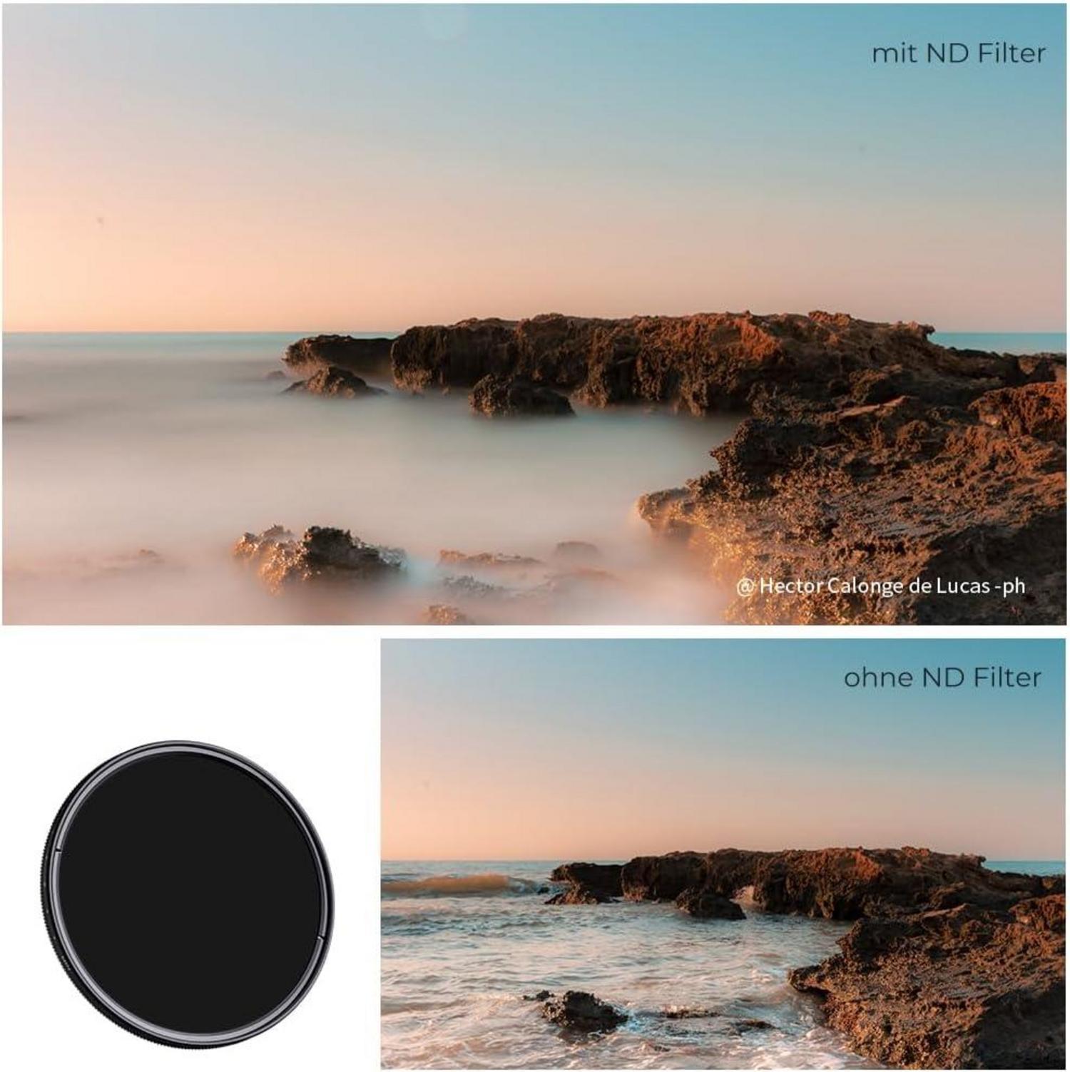 K-Serie 46mm Variabler ND Filter Slim ND2-400 Neutral Graufilter