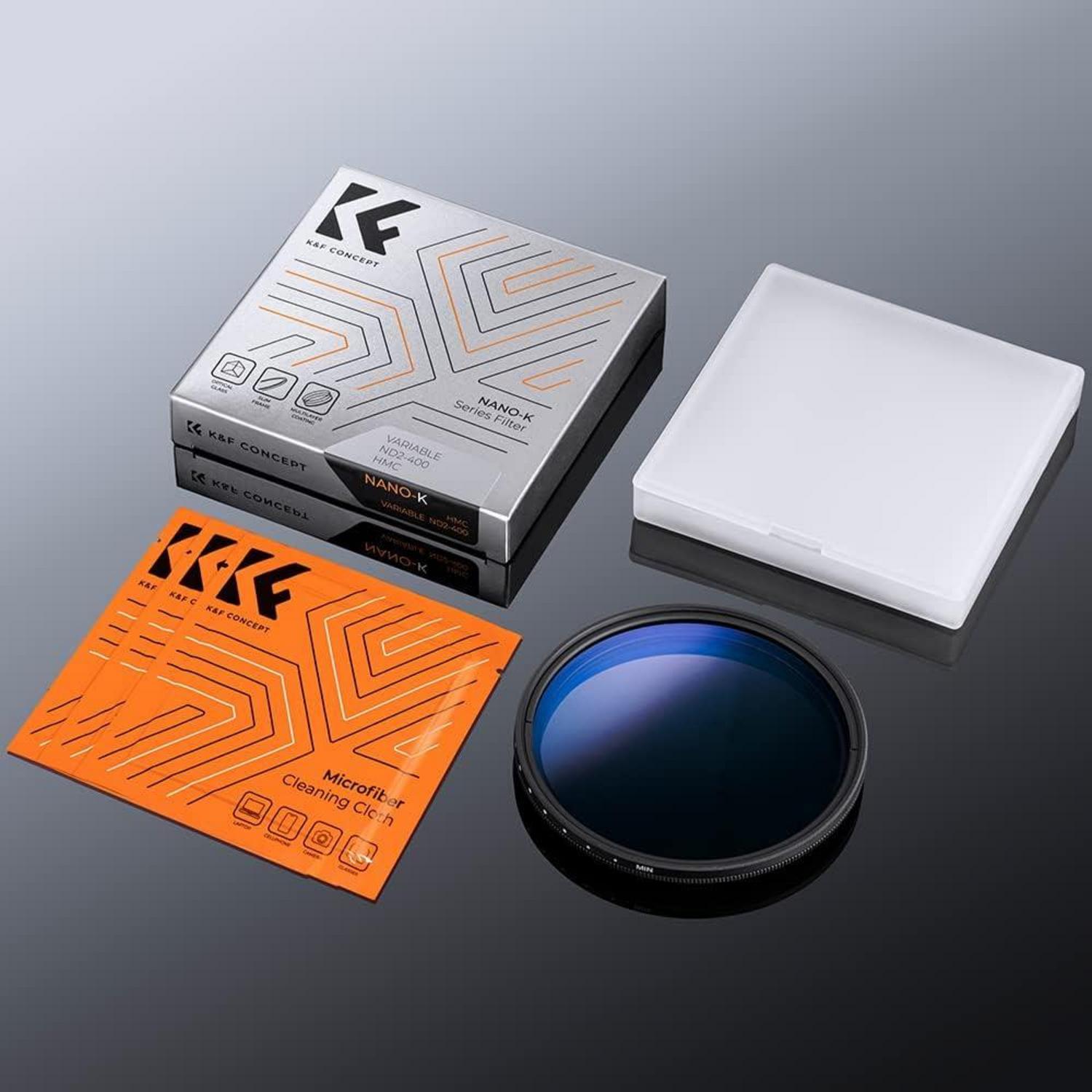 K&F Concept 46mm ND2-400 Variabler Slim Graufilter