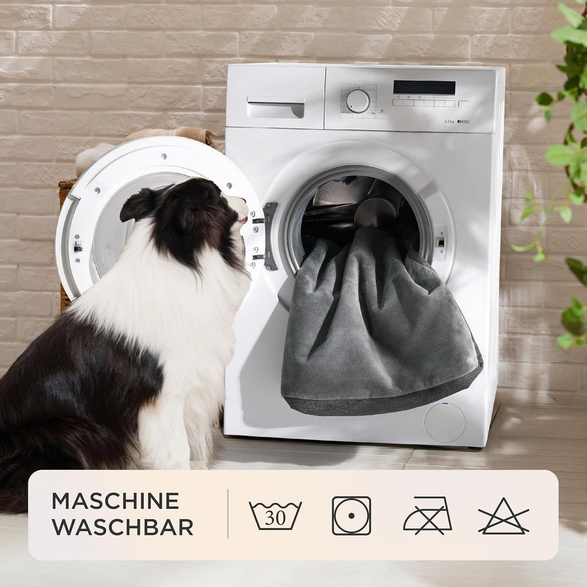 Orthopädisches Hundekissen Memory Foam Dunkelgrau 61x41cm