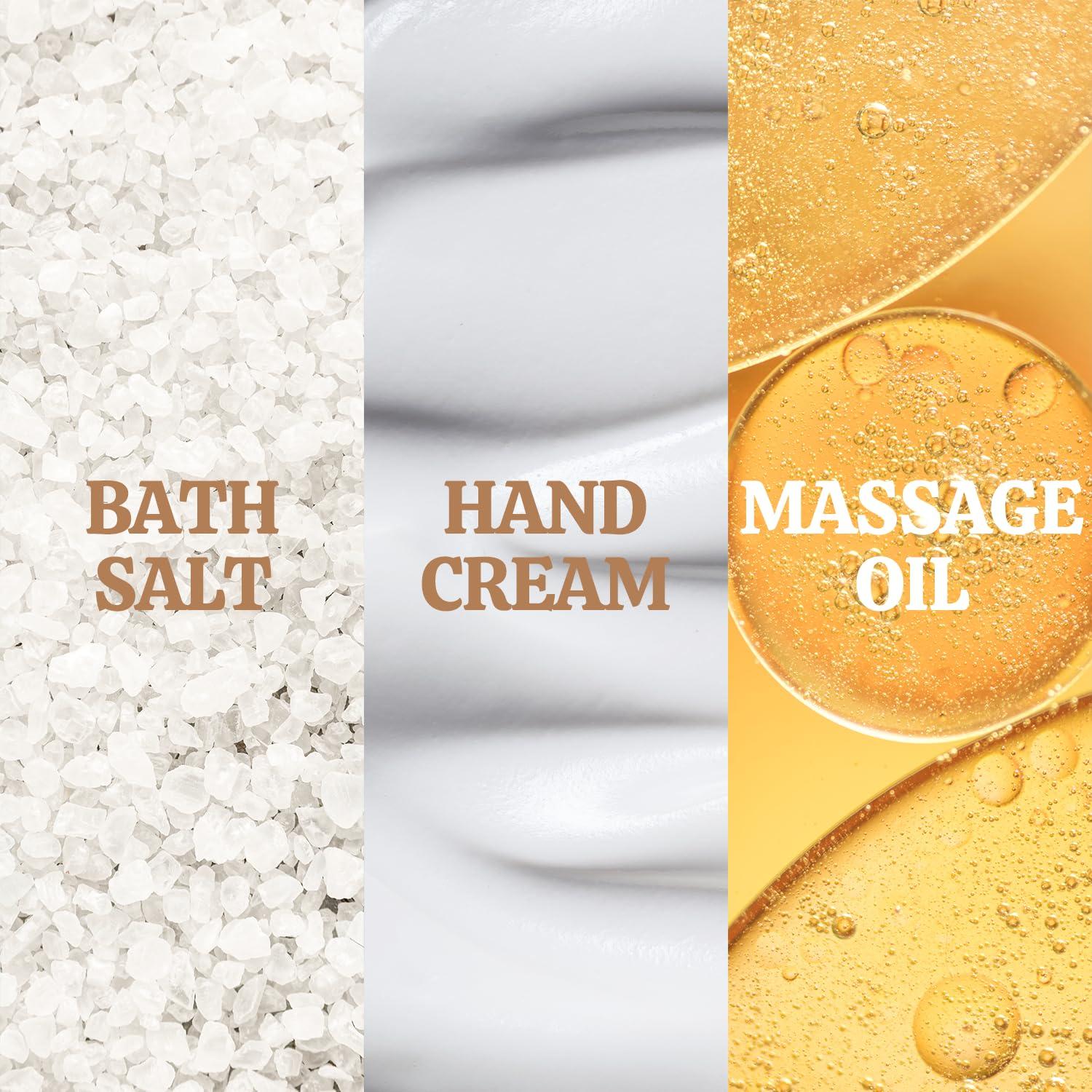 Spa Geschenkset Kirschblüten Spa Kit mit Duftkerze, Badesalz, Handcreme & Massageöl