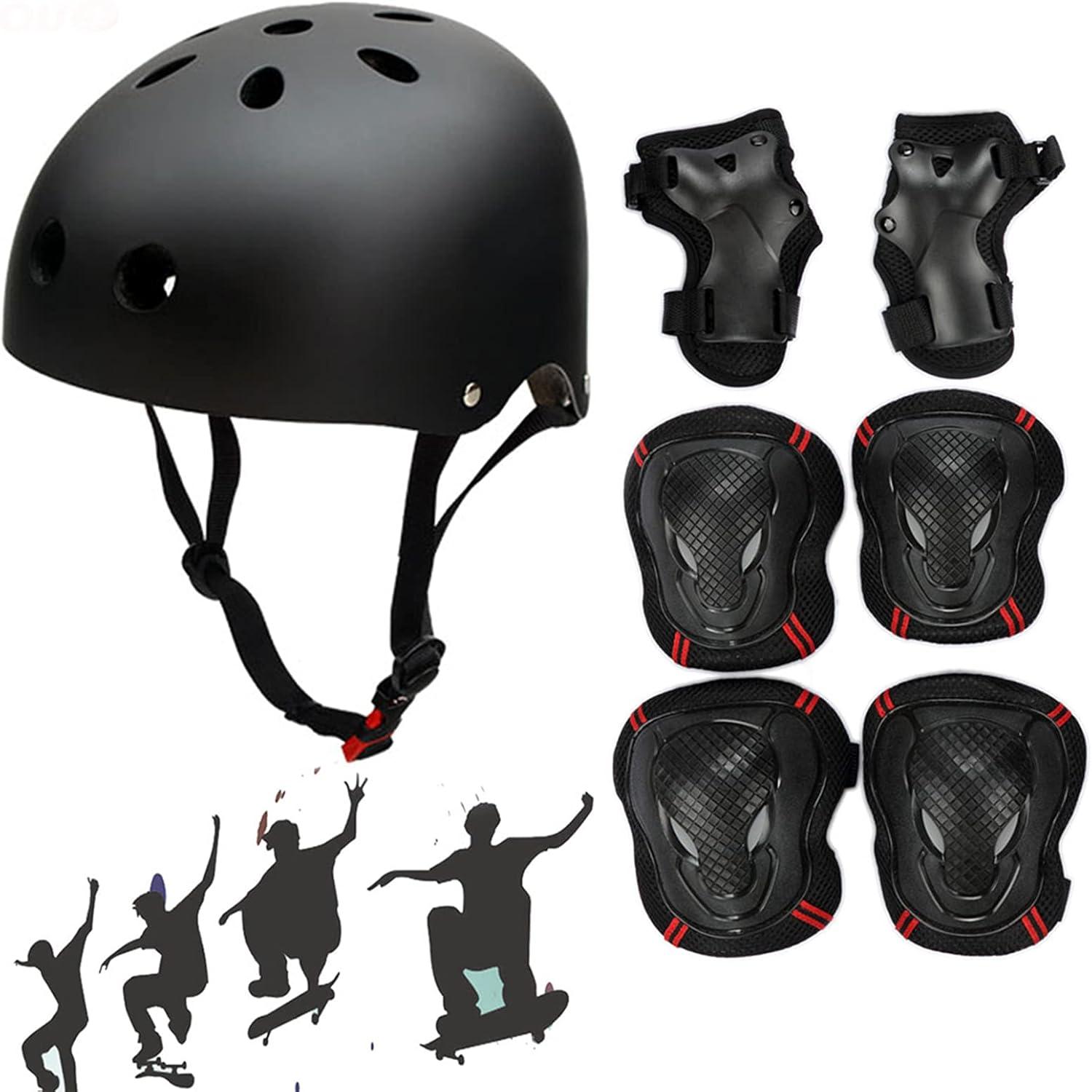 Helm Skateboard Set Schutz Roller Skate Scooter Kinder Erwachsene