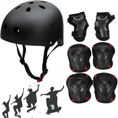 Helm Skateboard Set Schutz Roller Skate Scooter Kinder Erwachsene