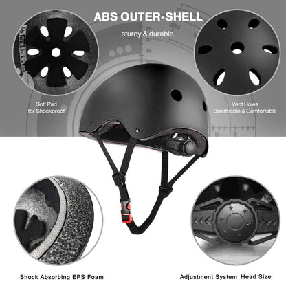 Helm Skateboard Set Schutz Roller Skate Scooter Kinder Erwachsene