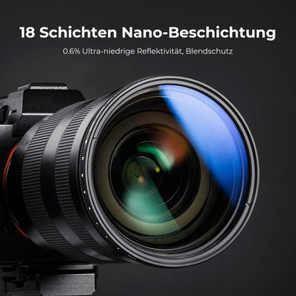 K&F Concept 77mm ND Filter Variabler Graufilter ND2-400 Slim