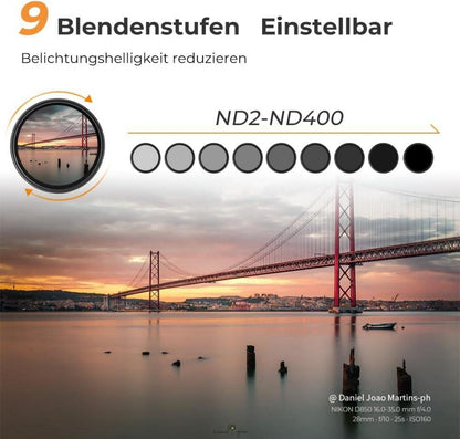 72mm Variabler ND Filter Slim ND2-400 Neutral Graufilter
