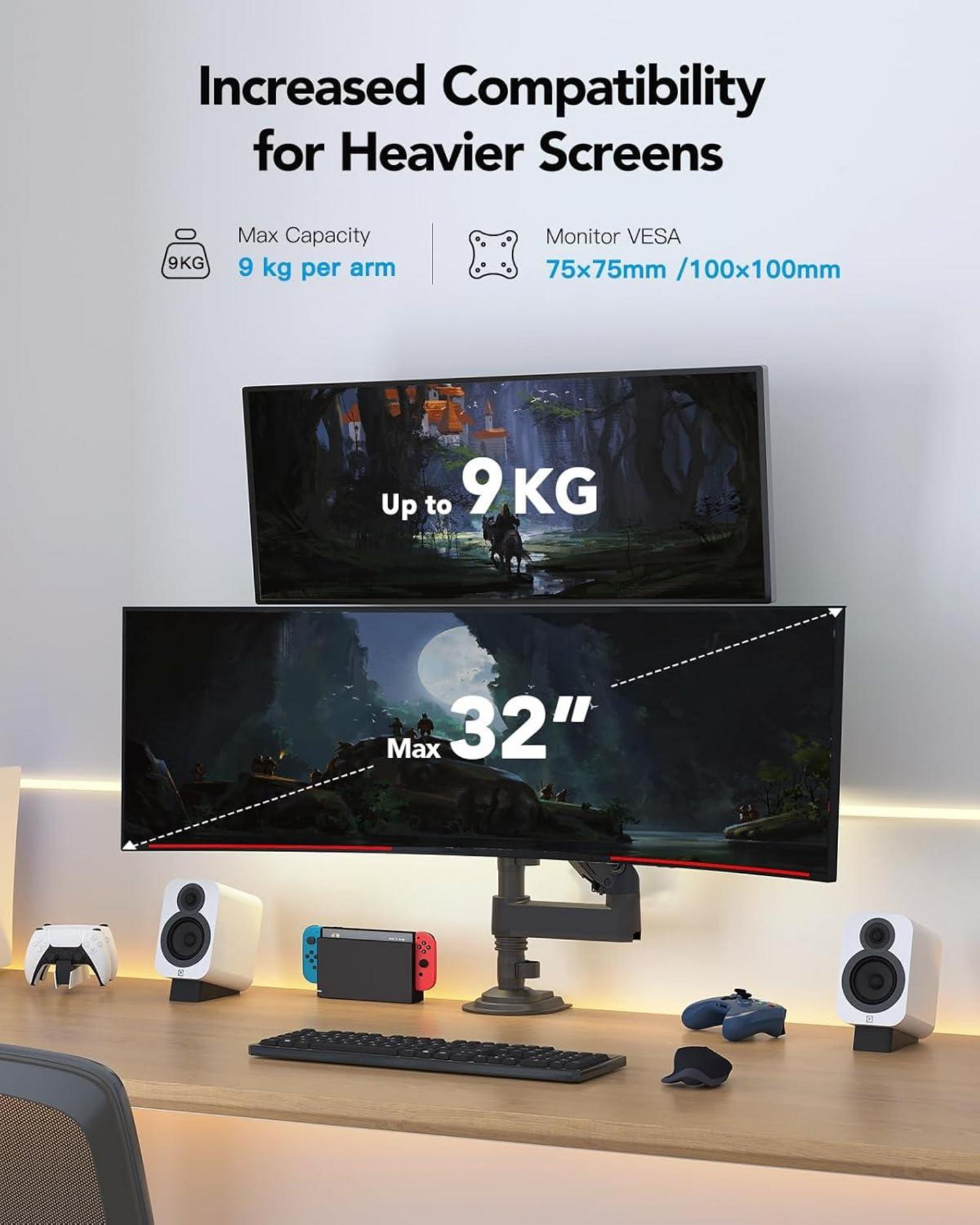 Monitor Halterung 2 Monitore für 13-32 Zoll