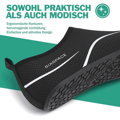 Wasserschuhe Schnell Trocknend Rutschfest für Damen und Herren Schwarz