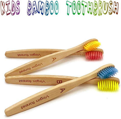 Bambus Zahnbürste Kinder Bio-Holzkohle 4er-Pack