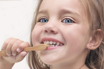 Bambus Zahnbürste Kinder 100% Natürlich Holz Borsten 4er-Pack