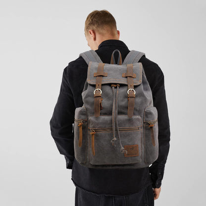 Vintage Canvas Rucksack – Daypack für Laptop, Schule & Reisen