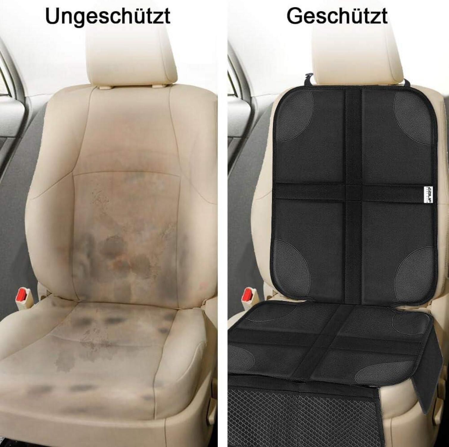 Ezilif Kindersitzunterlage 2 Stück ISOFIX Autositzschoner Schwarz