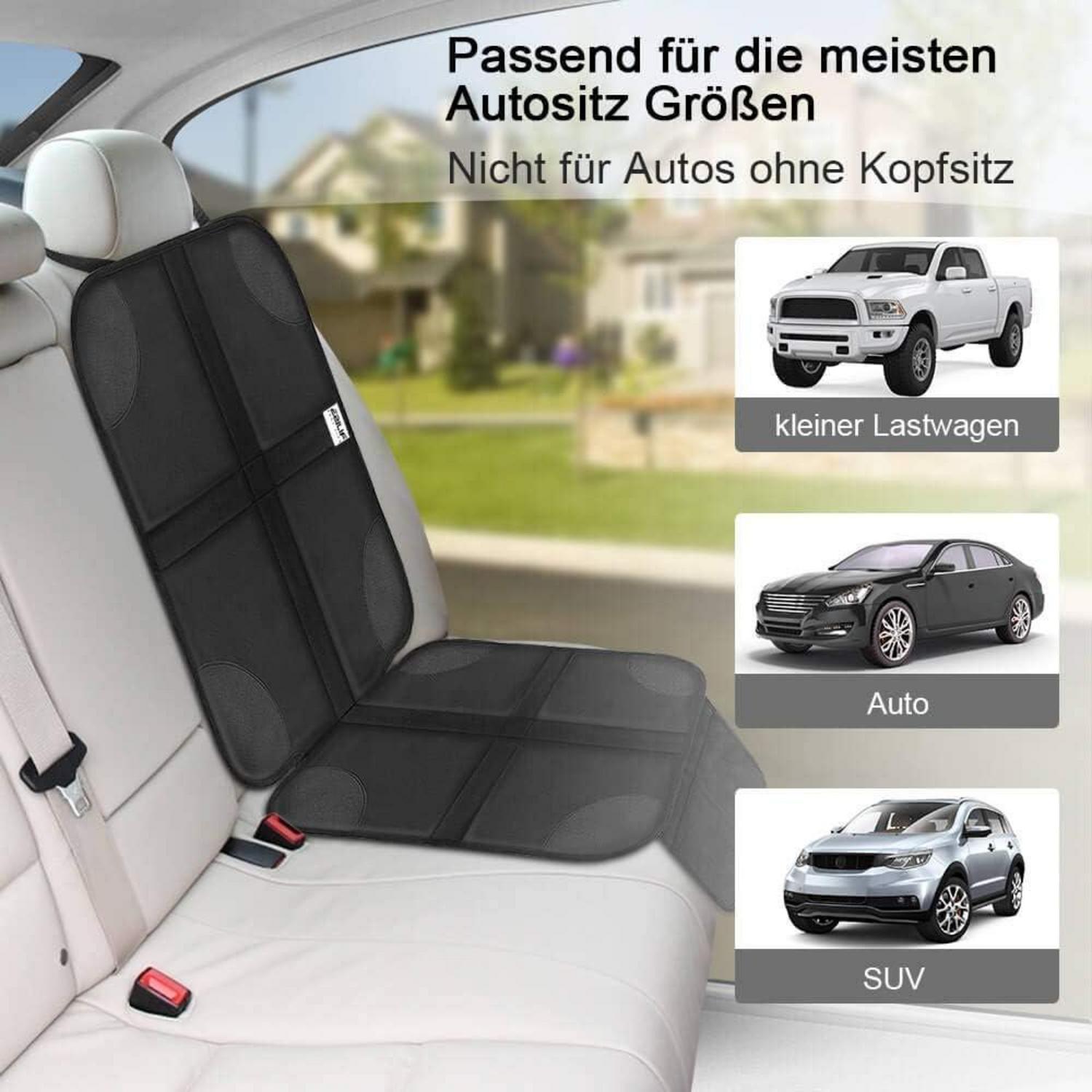 Ezilif Kindersitzunterlagen Set, ISOFIX geeignet, Schwarz, Anti-Rutsch, Auto