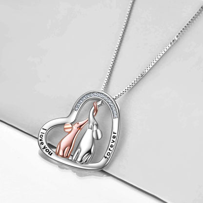 925 Sterling Silber Elefanten Halskette für Mutter - Tier