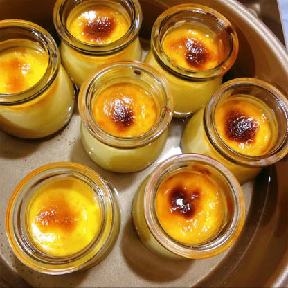 6er Set 100ml Mini Joghurt-Pudding-Gläser mit roten Deckeln