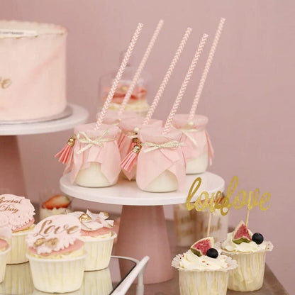 Danmu Art 6 Stück Joghurt-Pudding-Gläser 100 ml mit roten Gingham-Deckeln