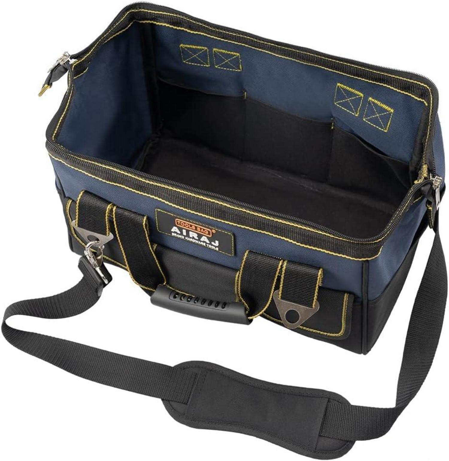 AIRAJ Werkzeugtasche Pro 36x21x26 cm aus 1680D Polyester 14 Multi-Taschen