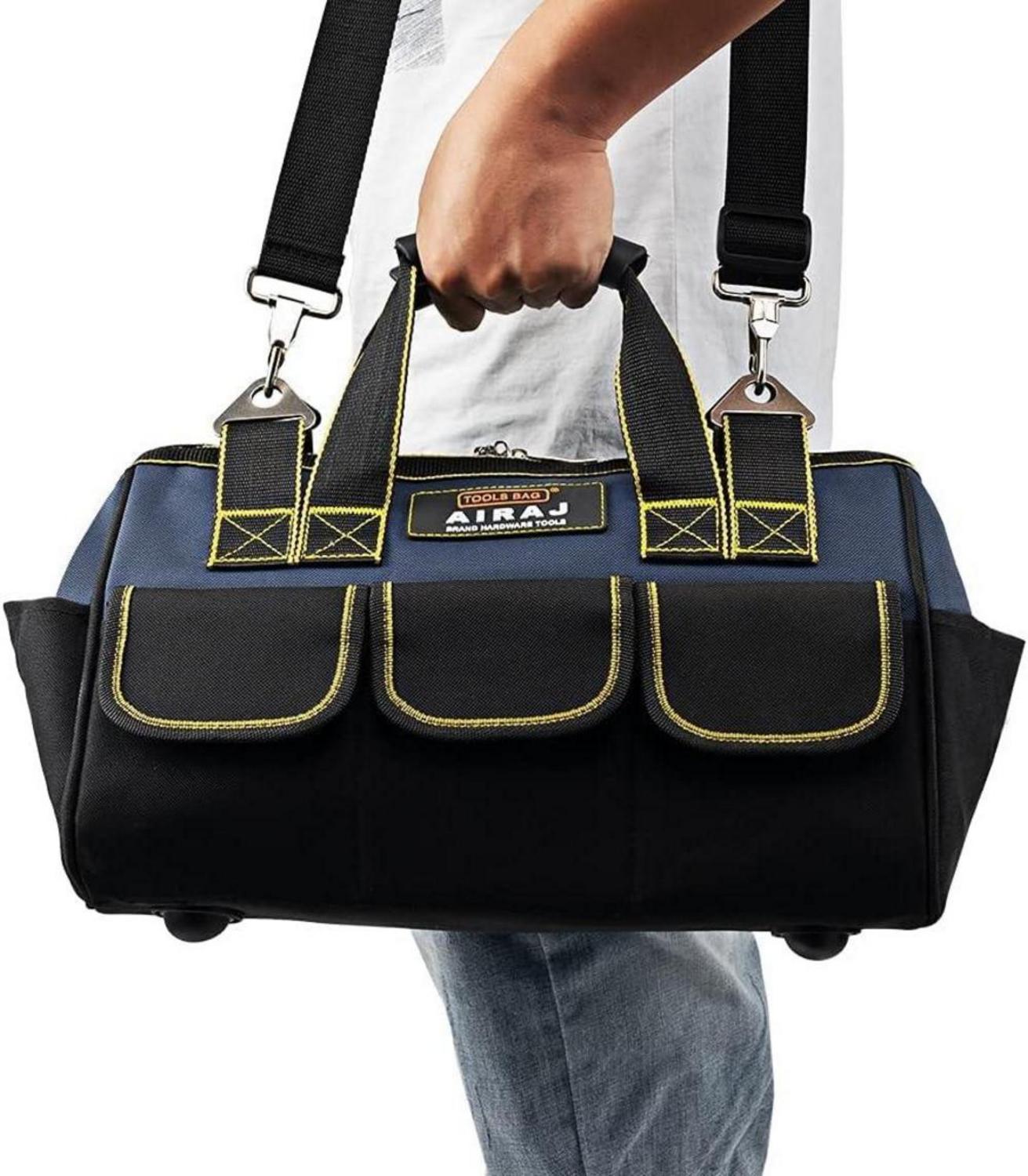 AIRAJ Werkzeugtasche Pro 36x21x26 cm aus 1680D Polyester 14 Multi-Taschen