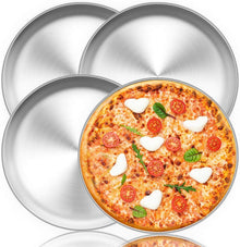 Pizzablech Set Edelstahl 29 cm Backblech rund 4er-Set