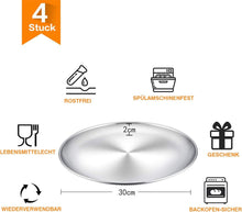 TEAMFAR Pizzablech 4er-Set Edelstahl 29 cm rund Backblech