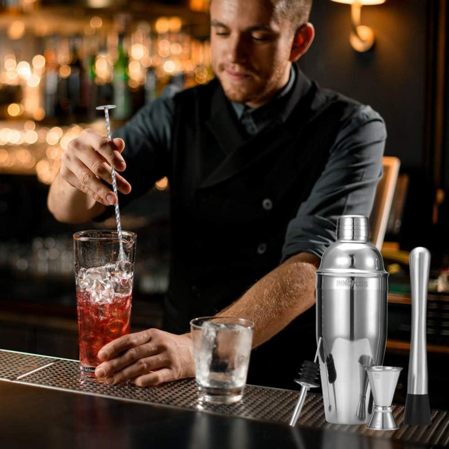 Cocktail Shaker Set 750ml Barkeeper Edelstahl 5tlg. Mixer Barzubehör Gift