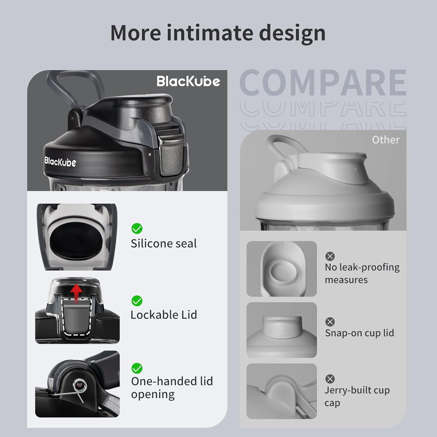 Blackube Elektrischer Protein Shaker Mixer BPA frei Tritan 600ml USB-Aufladung