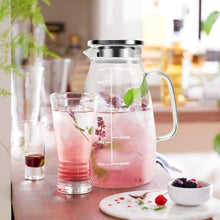 Glaskaraffe 2 Liter mit Deckel - Wasserkaraffe & Eistee