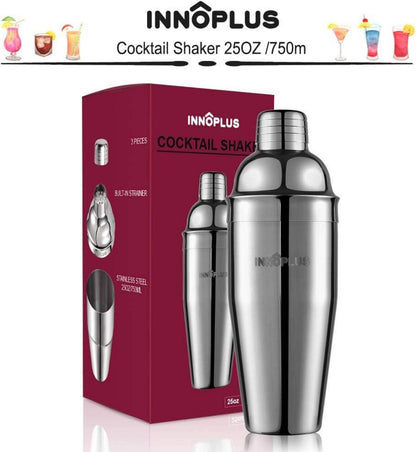 Cocktail Shaker Set Edelstahl 750ML Barkeeper Mixer Zubehör Weihnachten Party Whisky Martini Drink