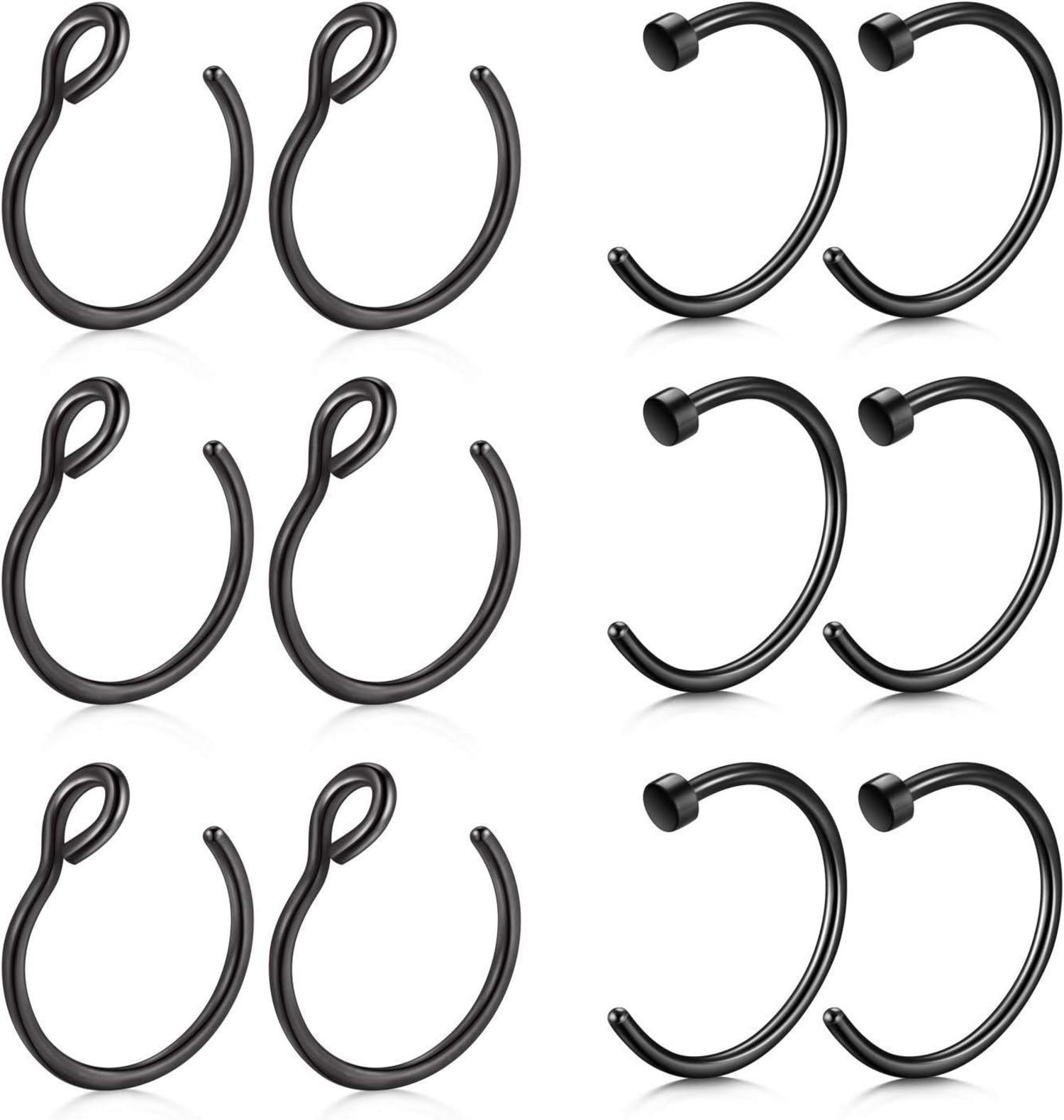 Nasenpiercings Fake Edelstahl 20G 8mm Ring Hoop Piercings Nase Lippe