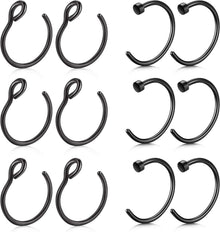 Nasenpiercings Fake Edelstahl 20G 8mm Ring Hoop Piercings Nase Lippe