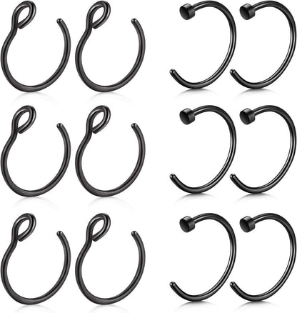 Nasenpiercings Fake Edelstahl 20G 8mm Ring Hoop Piercings Nase Lippe