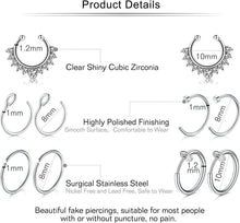 Mayhoop Fake Piercings 10 Stück Nasen Lippen Septum