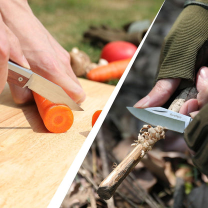 DURATECH Klappmesser Holzgriff 170mm Edelstahl Einhandmesser